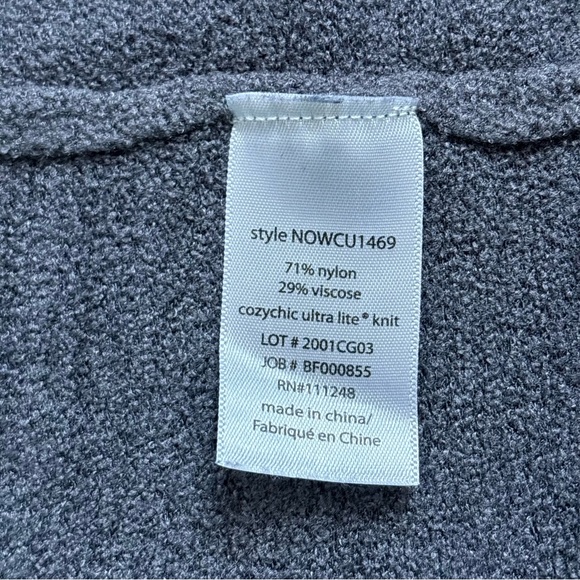 Barefoot Dreams Cozychic Ultra Lite Knit Open Cardigan Sweater Gray Size Medium - Picture 11 of 16